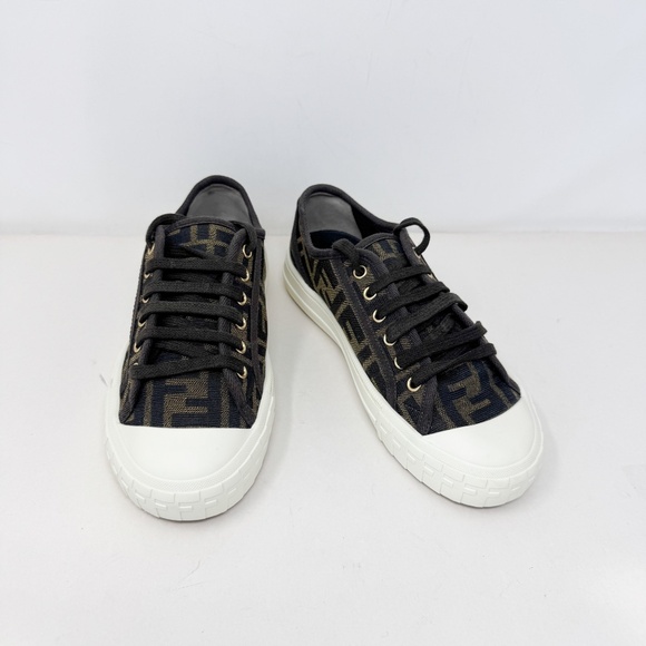 FENDI Fabric Jacquard FF Womens Domino Low Top Sneakers - Picture 1 of 8